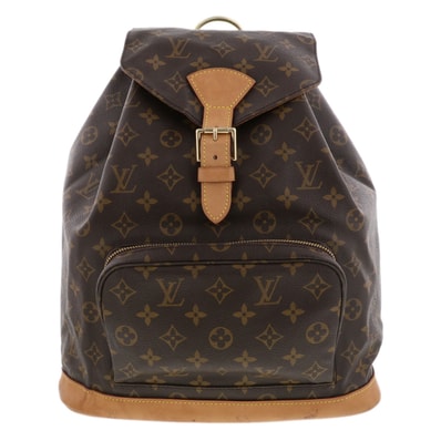 LOUIS VUITTON ルイ・ヴィトン モンスリ GM リュック・デイパック M51135 モノグラム ブラウン レディース【中古】