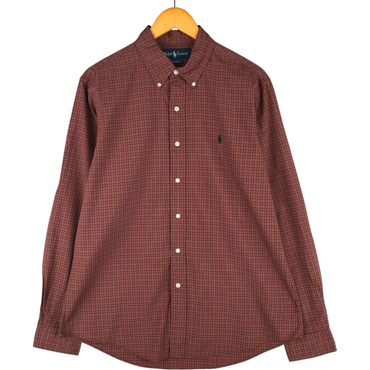 古着 ラルフローレン Ralph Lauren CUSTOM FIT 長袖 ボタンダウンチェックシャツ メンズL相当/eaa593740