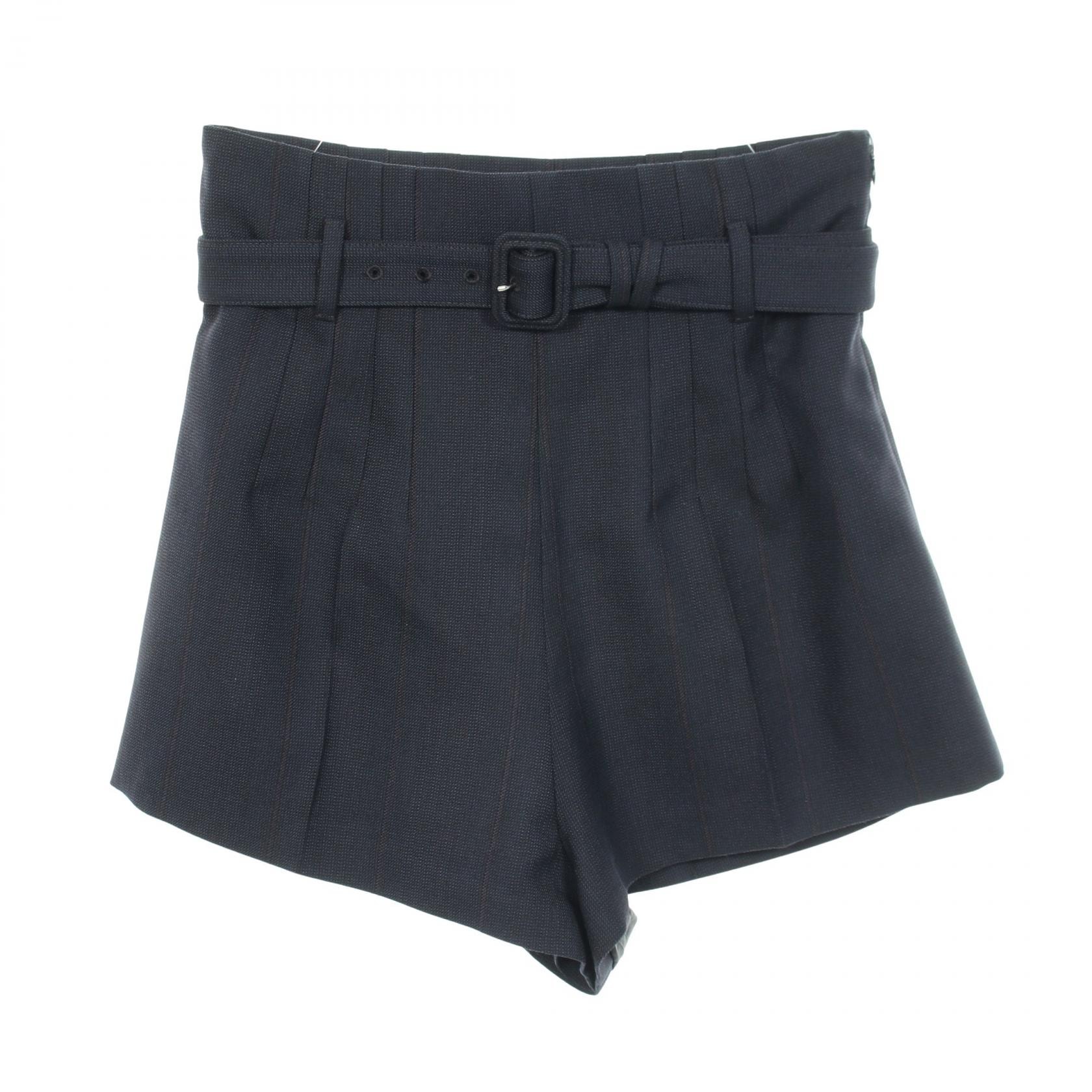プラダ PRADA ストライプ ショート パンツ 衣料品 ボトムス ウール レディース ネイビー系 【中古】