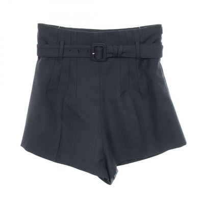 プラダ PRADA ストライプ ショート パンツ 衣料品 ボトムス ウール レディース ネイビー系 【中古】