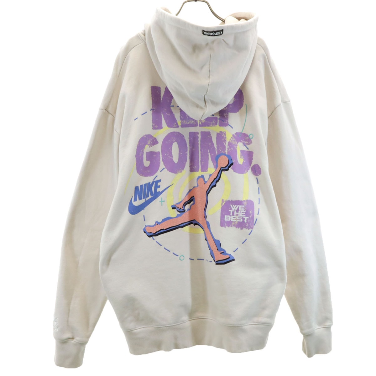 AIR JORDAN エアジョーダン ジャンプマンロゴ 長袖 スウェットパーカー XXL ホワイト ビッグサイズ NIKE ナイキ