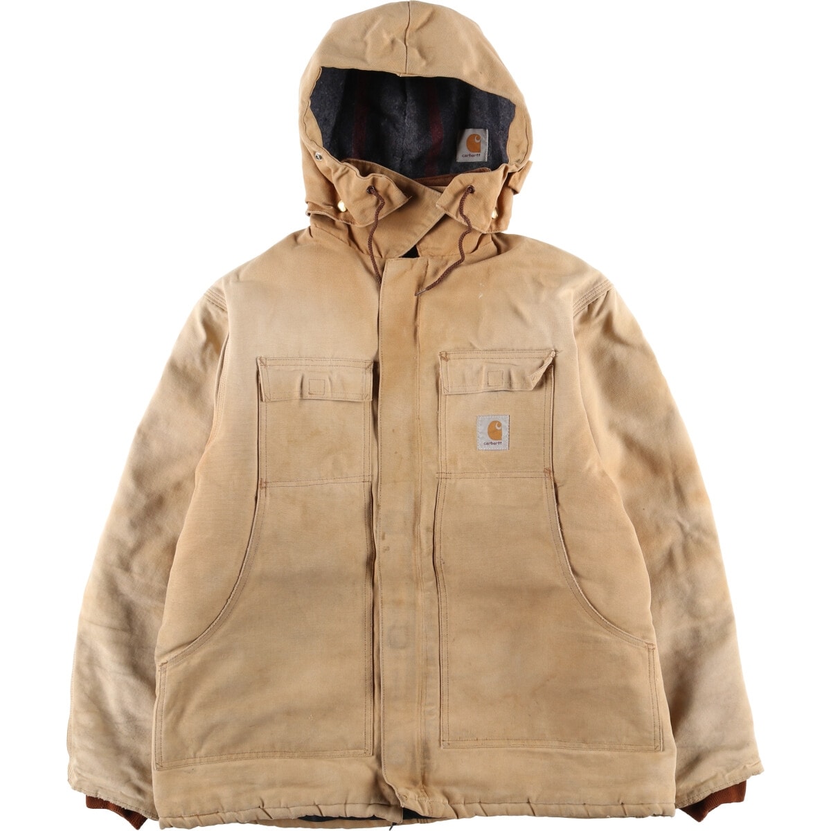 古着 カーハート Carhartt トラディショナルコート フード付き 中綿入り ダックワークジャケット メンズXL相当/eaa578402