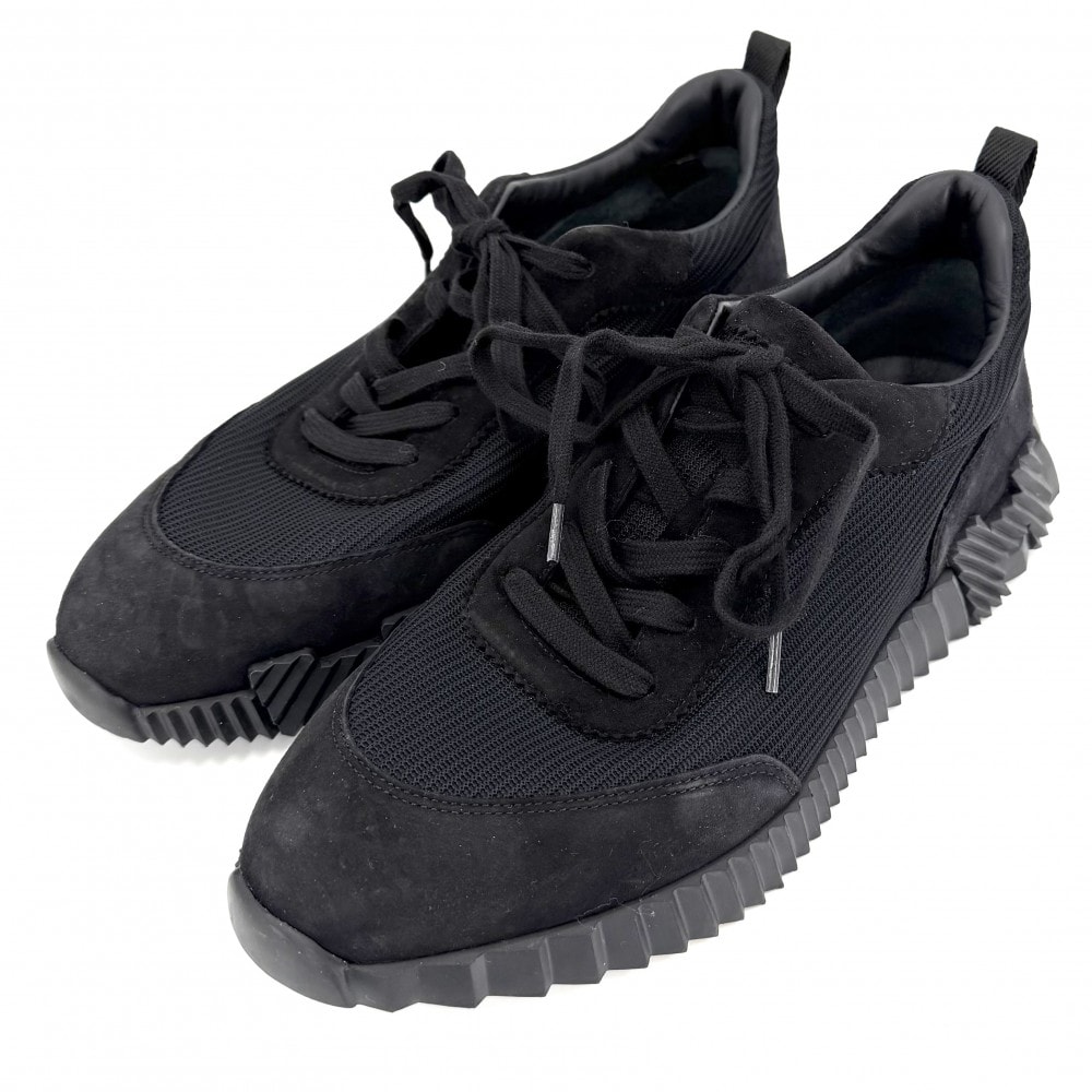 HERMES エルメス スニーカー バウンシング 靴 シューズ 45サイズ 約30cm    ブラック 黒 メンズ【中古品】