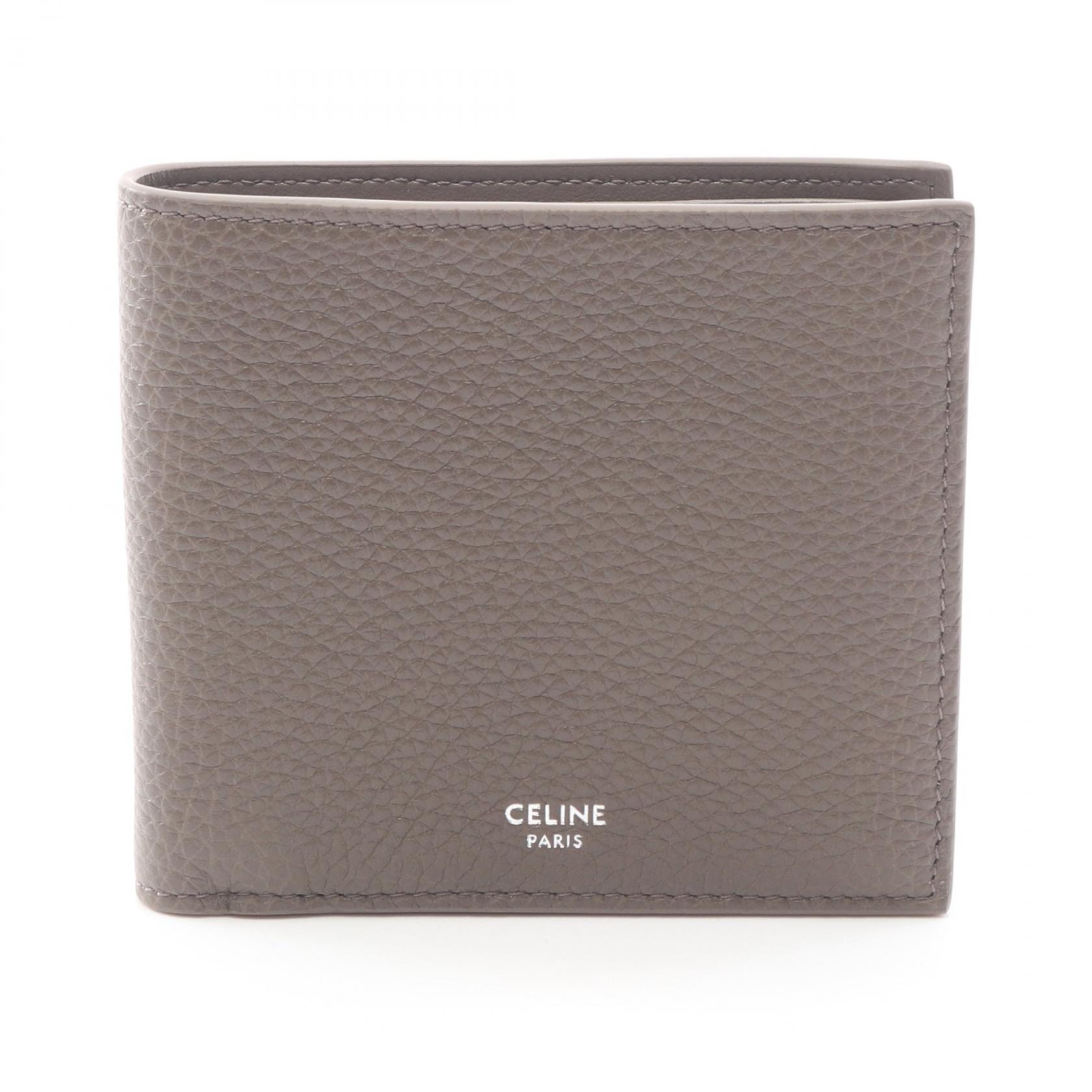セリーヌ CELINE バイフォールドウォレット カードホルダー 二つ折り財布 財布 レザー レディース グレー系 10B653GTZ09SR 【新品】