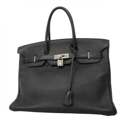 【6ec2399】エルメス ハンドバッグ バーキン35 トゴ ブラック シルバー金具 □J刻印【中古】レディース