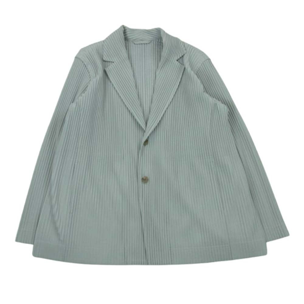 HOMME PLISSE ISSEY MIYAKE オム プリッセ イッセイミヤケ テーラードジャケット HP55JD201 BASICS ベーシック プリーツ加工 テーラード ジャケット グレー系 3【中古】