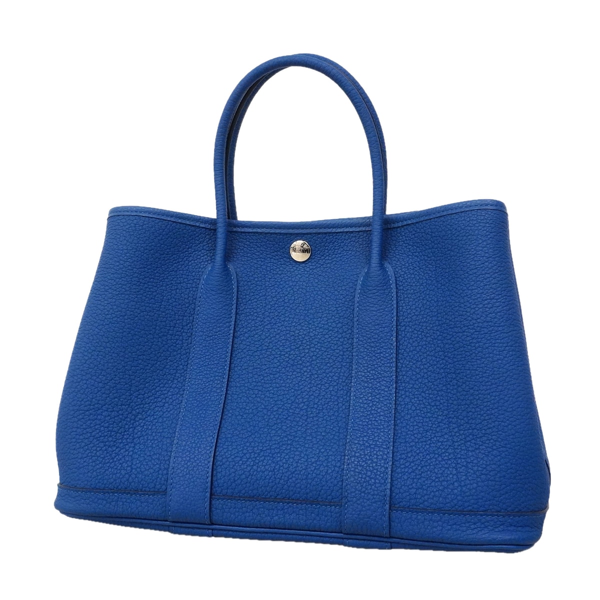 【6hd3252】エルメス トートバッグ ガーデンパーティTPM ネゴンダ ブルーフランス シルバー金具 Z刻印【中古】レディース