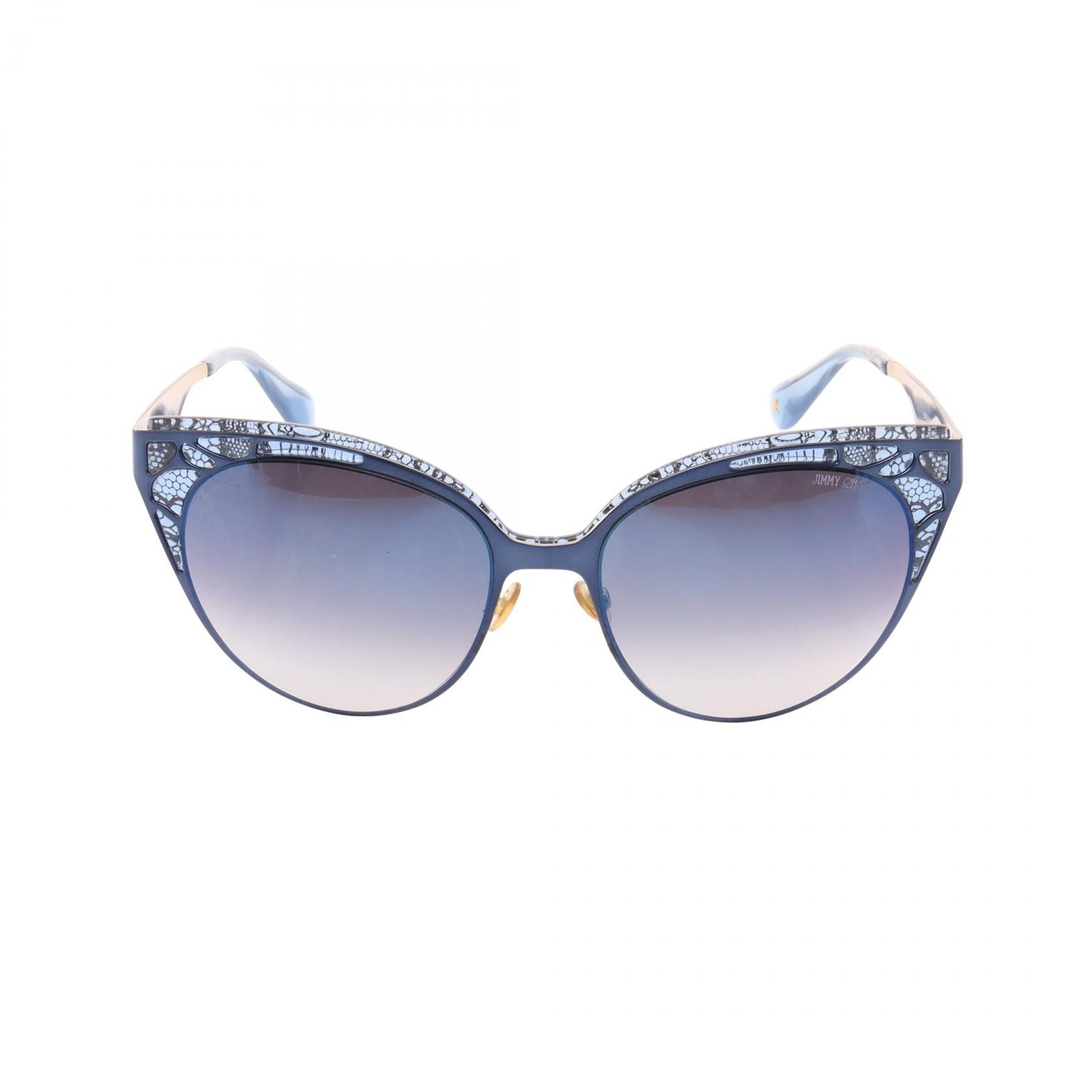 ジミーチュウ JIMMY CHOO ESTELLE キャットアイ レース サングラス 衣料品 メタル レディース ブルー系 【中古】