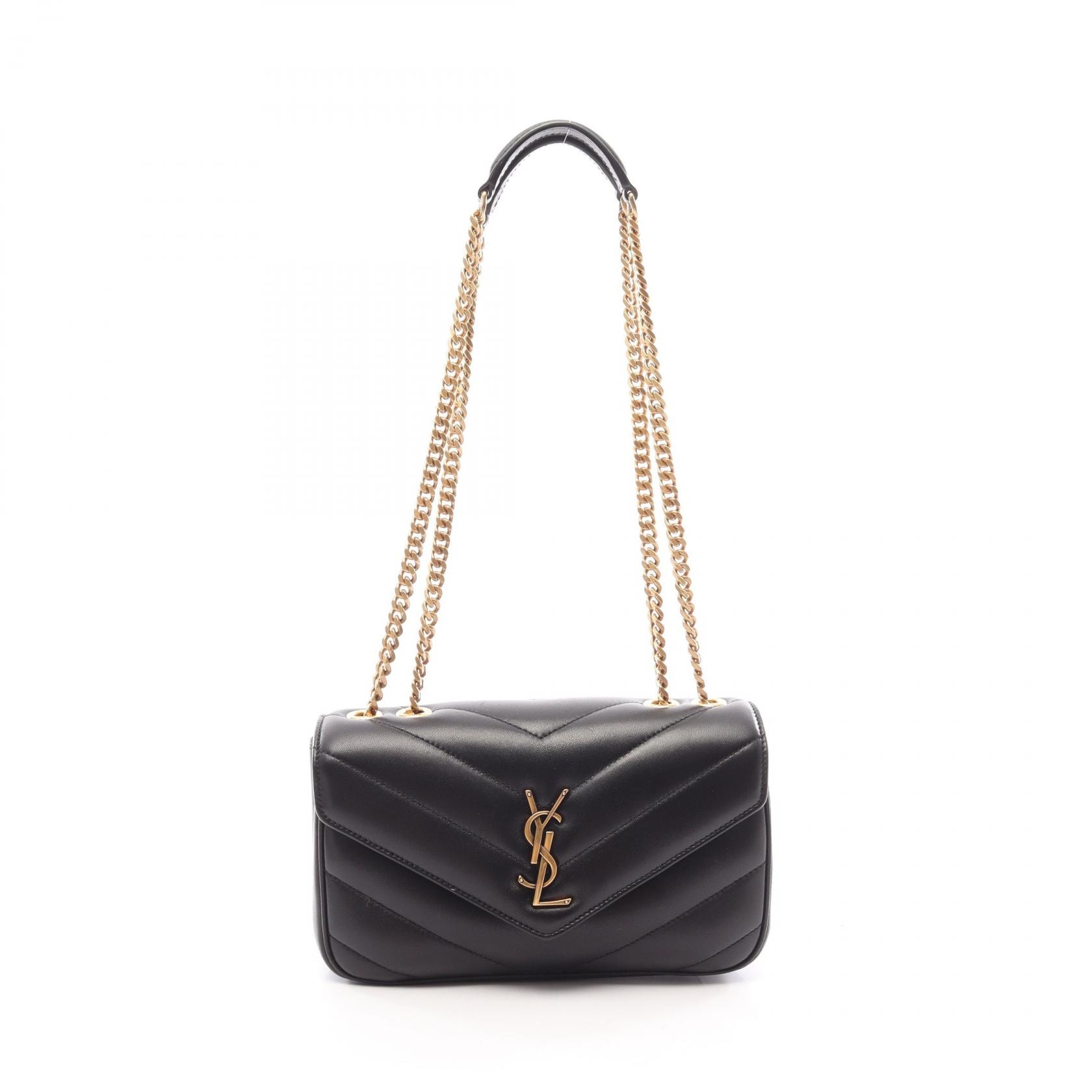 サンローランパリ SAINT LAURENT PARIS LOULOU スモール ショルダーバッグ バッグ レザー レディース ブラック系 871618AAEAX1000 【新品】