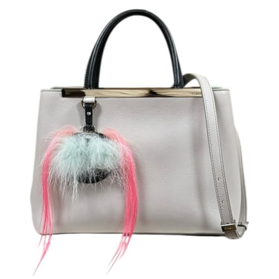 フェンディ モンスター プチトゥージュール バッグバグズ ショルダーバッグ レザー 8BH253 ベージュ レディース FENDI 中古
