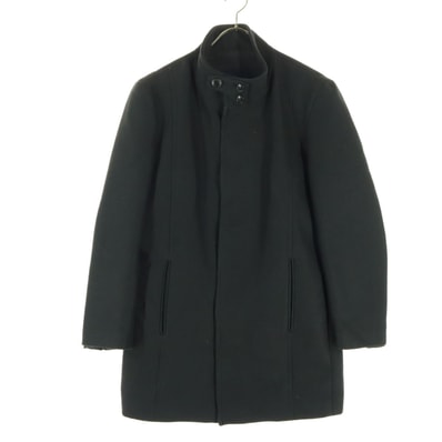 ZARA MAN BASIC ザラマンベーシック ウール混 長袖 スプリングコート S ブラック