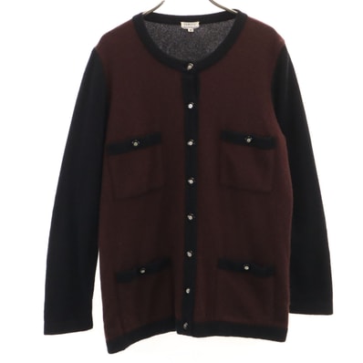 FOXEY BOUTIQUE フォクシー ブティック 日本製 長袖 ニットカーディガン 40 ブラウン