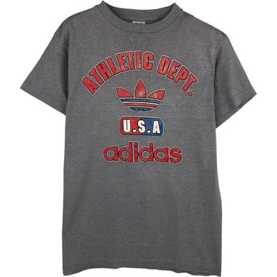 古着 80年代 アディダス adidas トレフォイルロゴ ロゴプリントTシャツ USA製 メンズM相当 ヴィンテージ/eaa626071