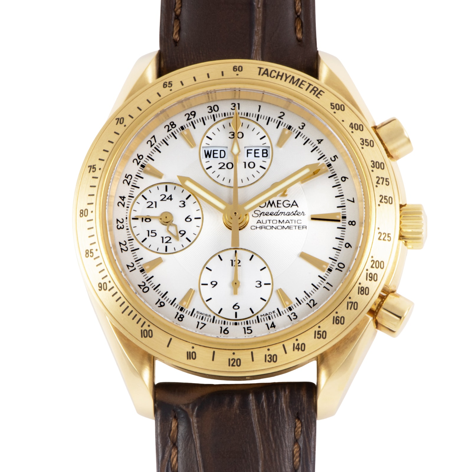 OMEGA オメガ スピードマスター デイデイト トリプルカレンダー 323.53.40.44.02.001 K18YG【中古】