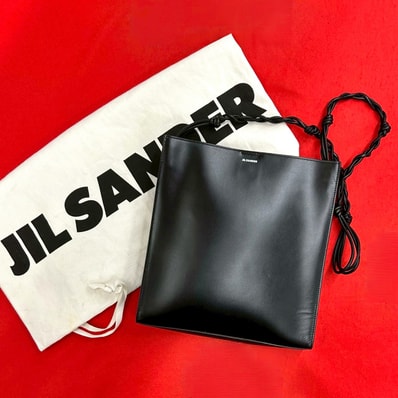JIL SANDER ジルサンダー タングル ミディアム レザー ショルダーバッグ ブラック
78849