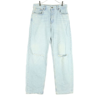 ZARA ザラ ダメージ加工 デニムパンツ 44 ブルー系