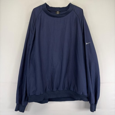古着 ナイキ NIKE ジャケット ラグラン ワンポイント ナイロン プルオーバー クルーネック 2XL ネイビー系 メンズ