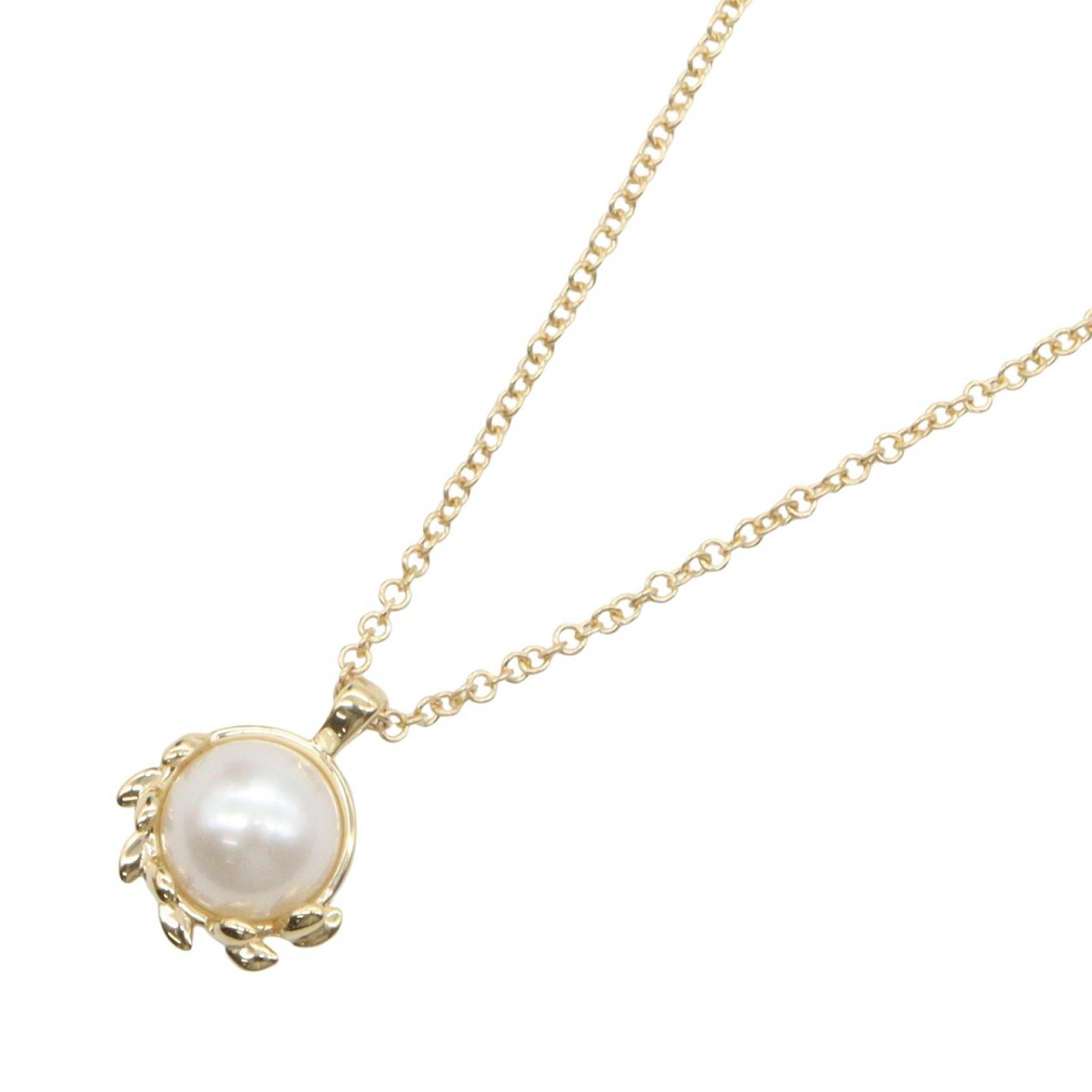 ティファニー TIFFANY&CO オリーブリーフ パール ネックレス ネックレス ジュエリー K18(イエローゴールド) パール レディース ゴールド系 / ホワイト系 【中古】