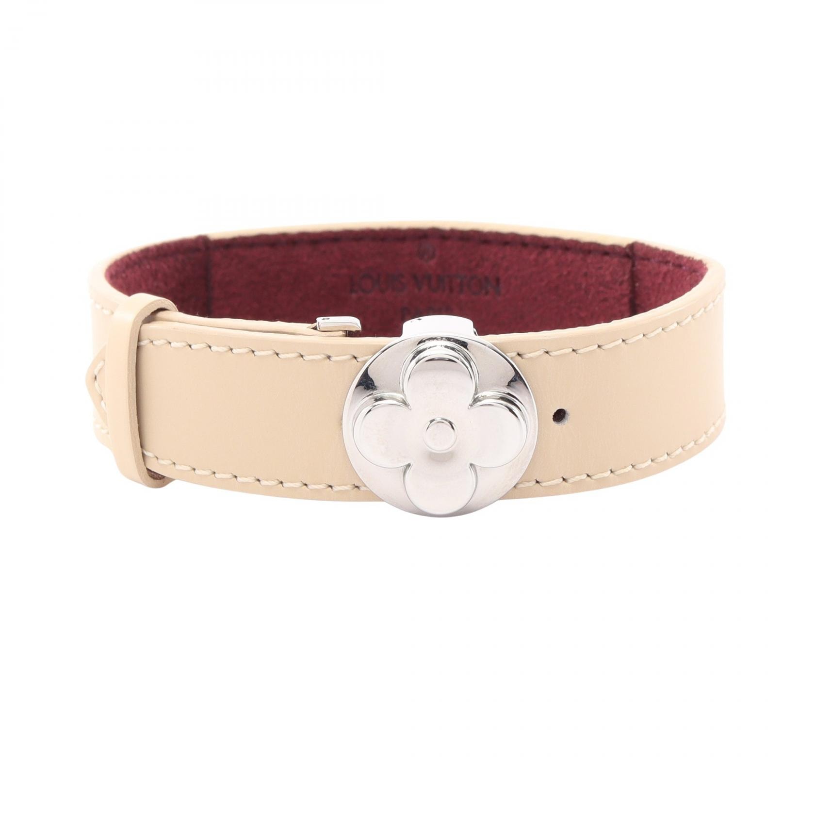 ルイ・ヴィトン LOUIS VUITTON グッドラック ブレスレット ヴァニーユ ブレスレット アクセサリー レザー メタル ベージュ レディース ベージュ系 / シルバー系 M64445 【中古】
