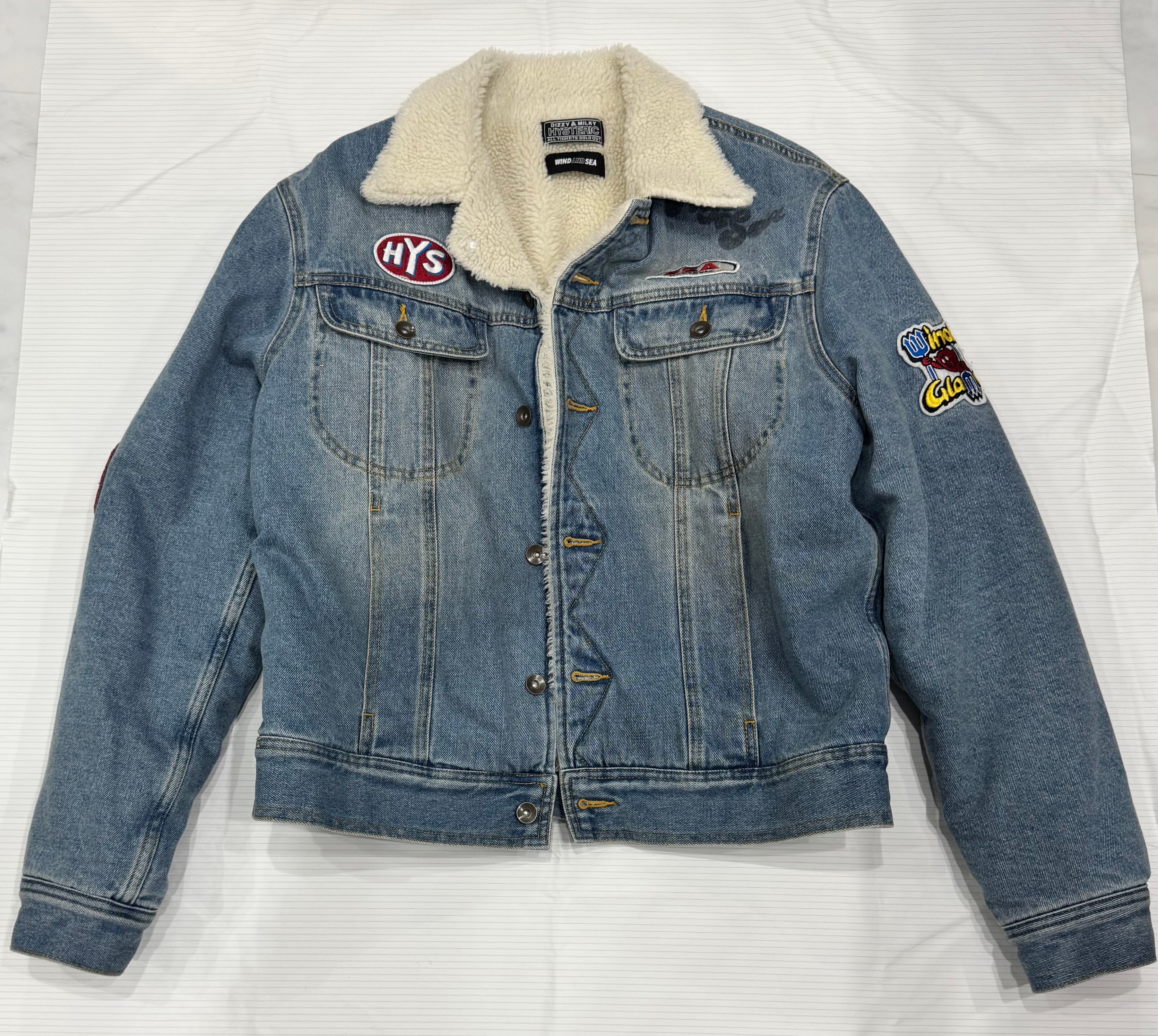 ウィンダンシー x ヒステリックグラマー ウォッシュド デニム ジャケット "ウォッシュド ブルー"