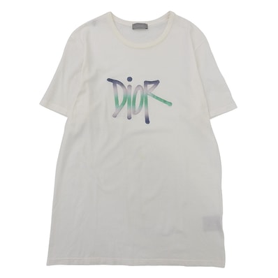 ディオール コットン ロゴ刺繍 Tシャツ トップス メンズ ホワイト M 033J600D0589 20AW M