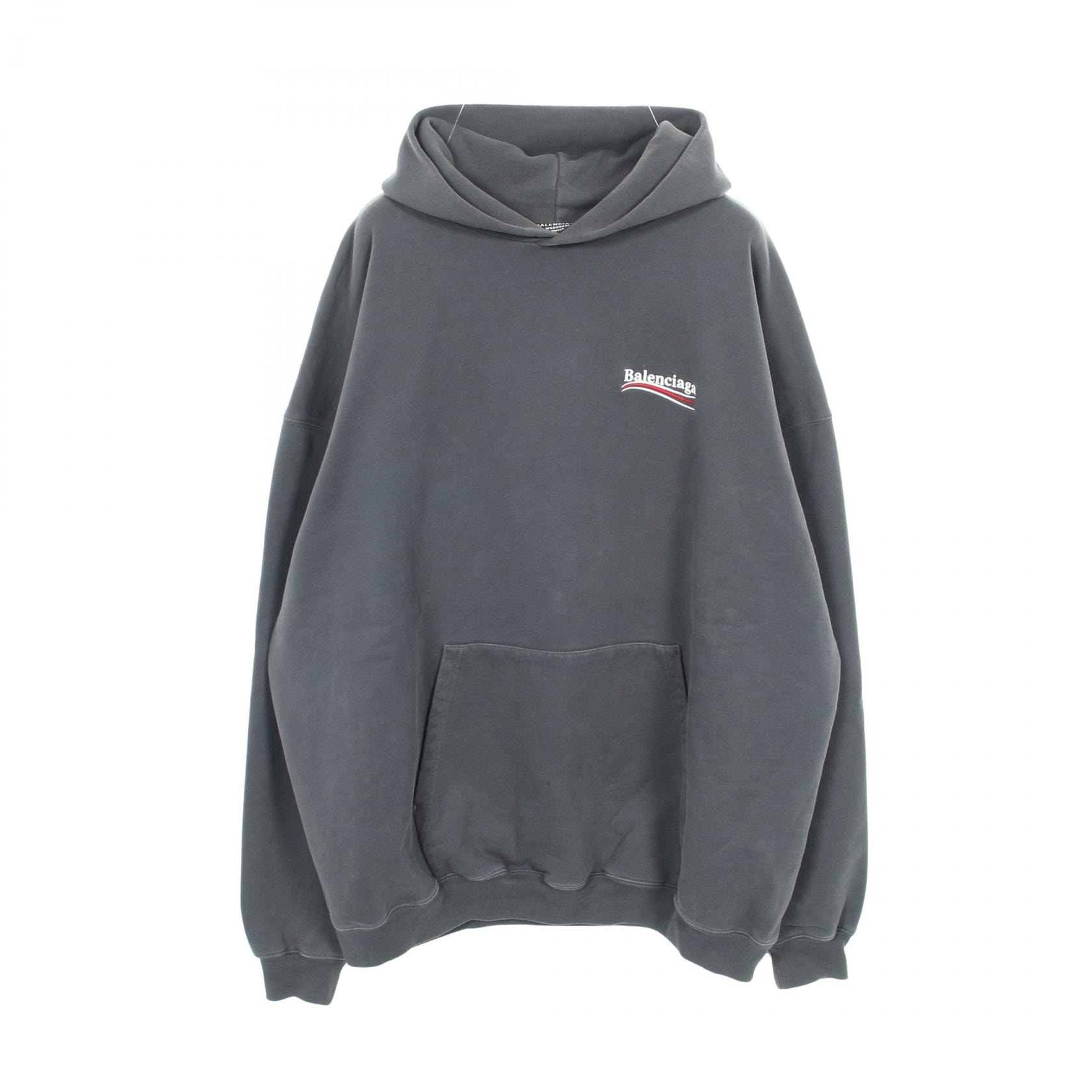 バレンシアガ BALENCIAGA ロゴ刺繍 パーカー 衣料品 トップス コットン メンズ レディース グレー系 620973 【中古】