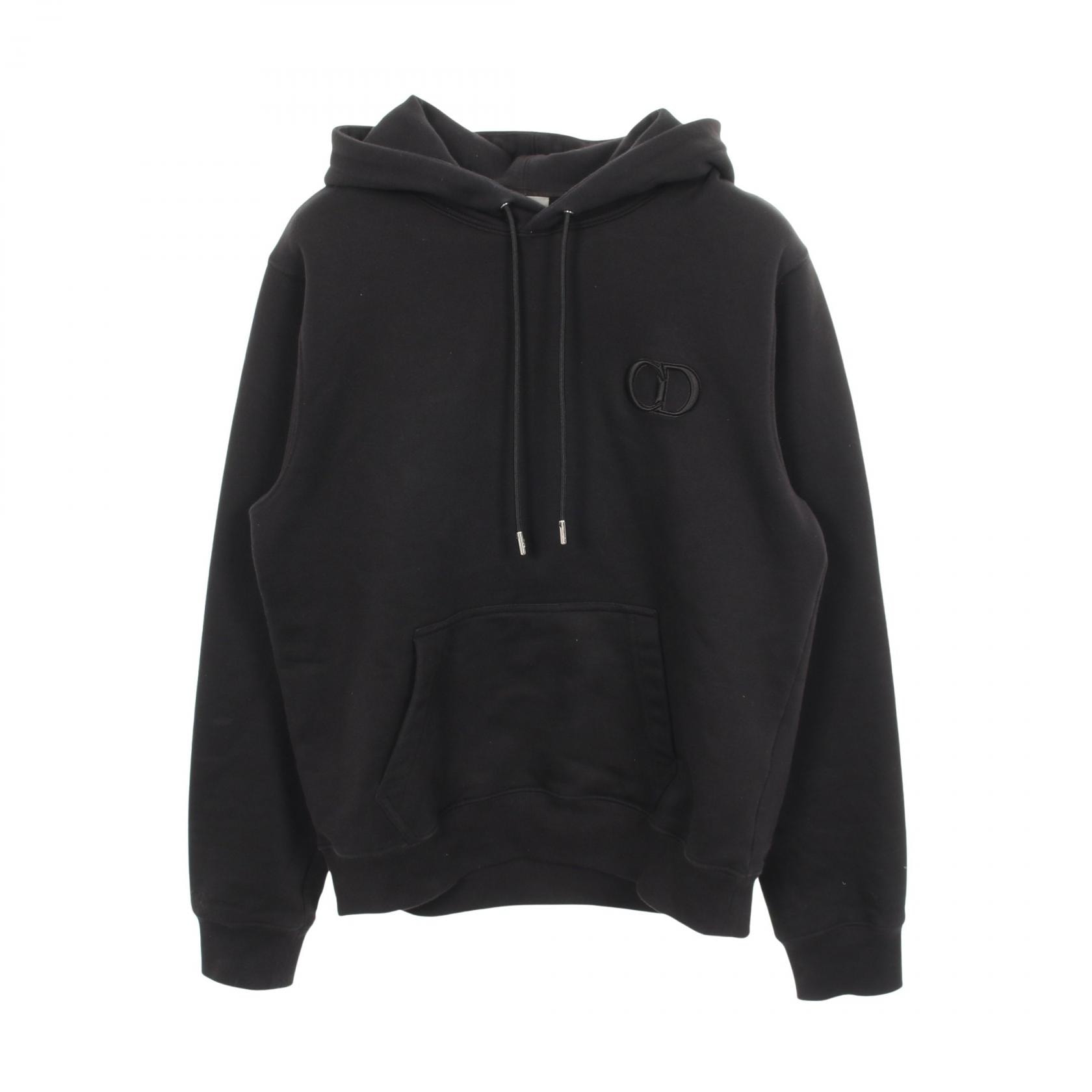 ディオール Dior CDロゴ刺繍 パーカー 衣料品 トップス コットン メンズ ブラック系 【中古】