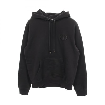 ディオール Dior CDロゴ刺繍 パーカー 衣料品 トップス コットン メンズ ブラック系 【中古】