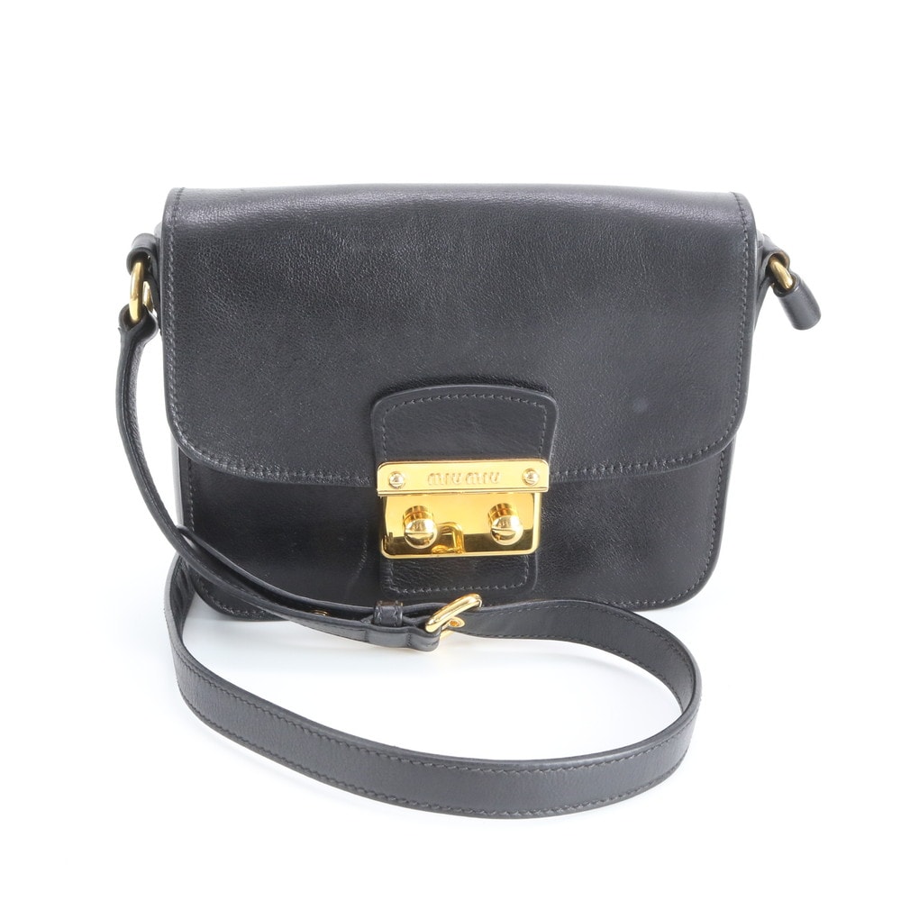 ■美品 ミュウミュウ マドラス クロスボディショルダーバッグ レザー
