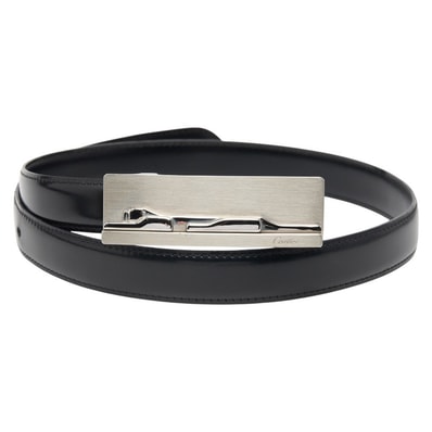 カルティエ パンテール ベルト ブラック シルバー レザー メタル メンズ CARTIER 【中古】