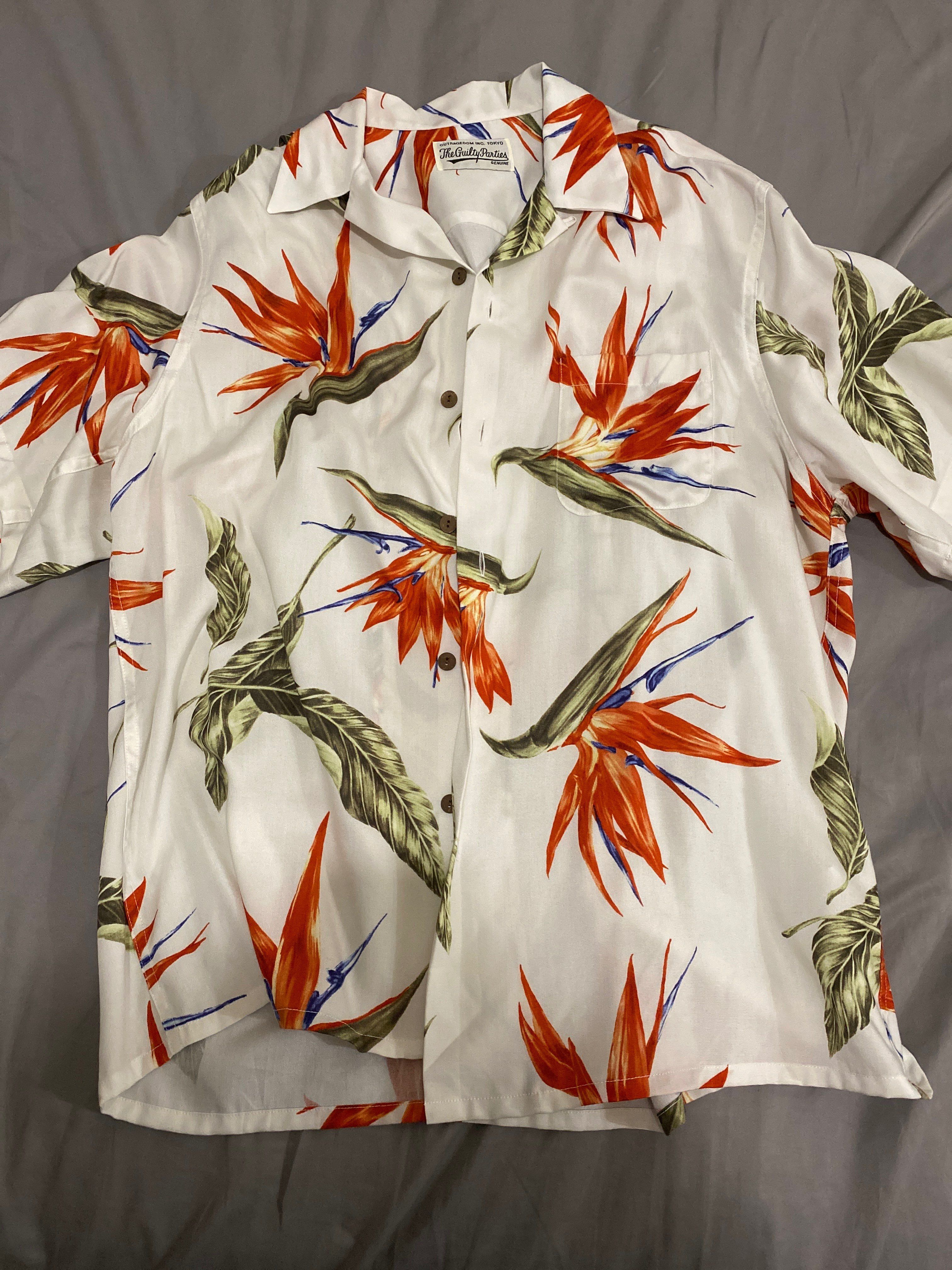 ハワイアンシャツ　bird of paradise