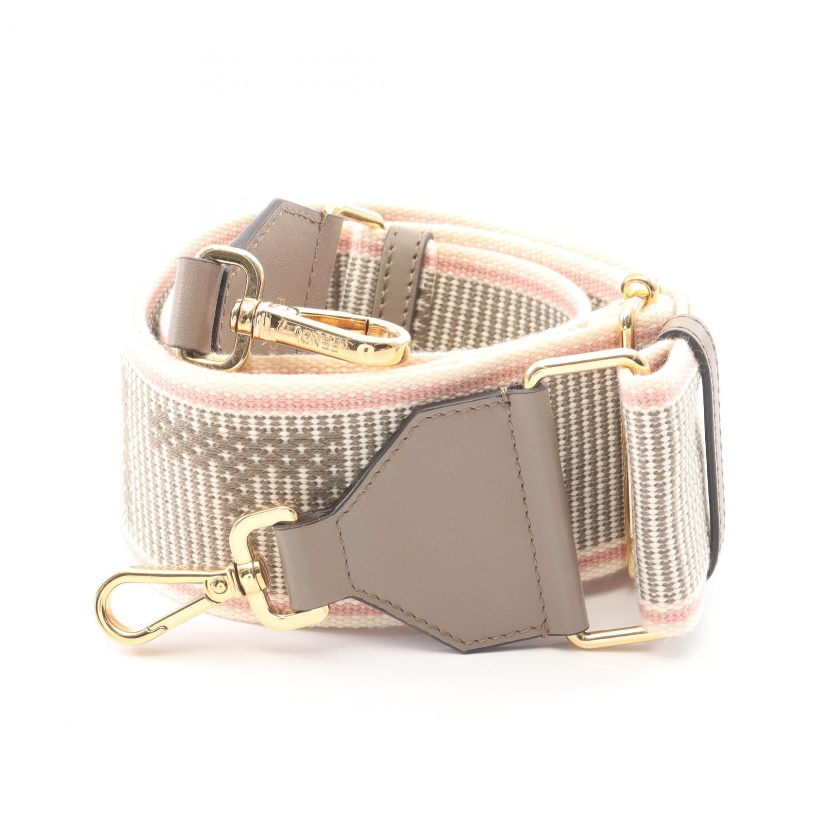 フェンディ FENDI ストラップユー ロゴ ショルダーストラップ アクセサリー キャンバス レザー レディース ホワイト系 / ベージュ系 / マルチカラー 【中古】