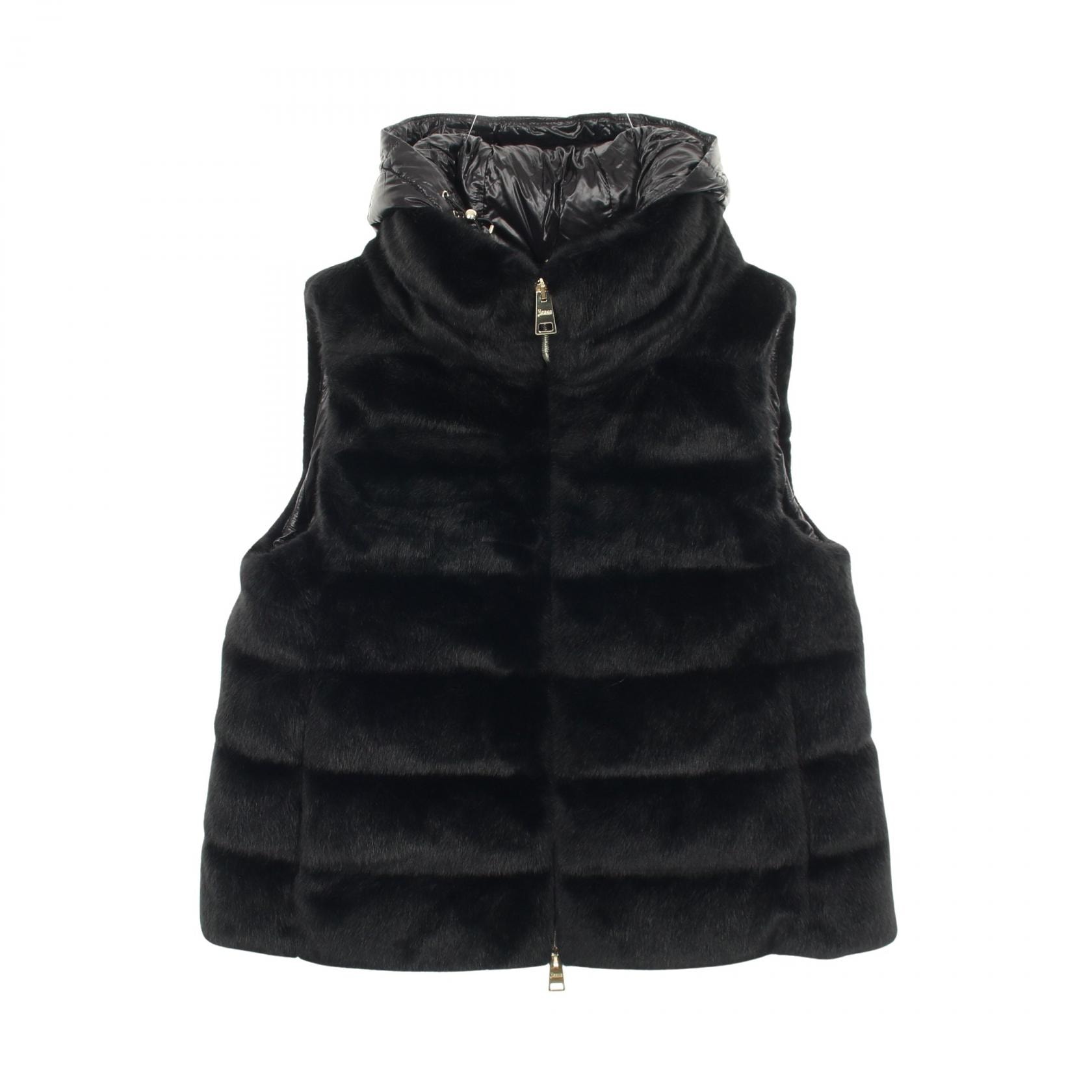 ヘルノ Herno エコファー ダウンベスト 衣料品 アウター ポリエステル レディース ブラック系 【中古】