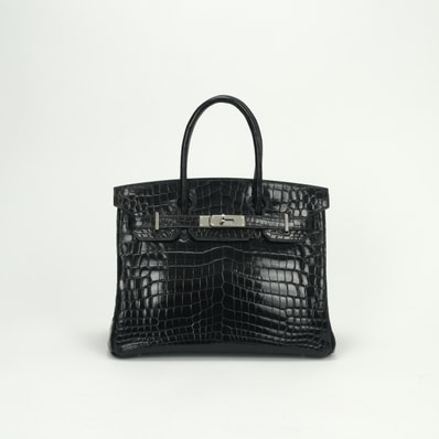 エルメス HERMES バーキン30 バーキン 30 バッグ トートバッグ ニロティカス クロコダイル ノワール Noir ブラック Black 黒 シルバー金具 ハンドバッグ