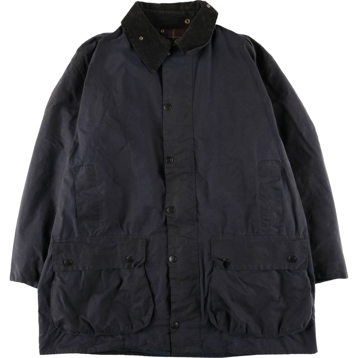 古着 80~90年代 バブアー Barbour BORDER ボーダー 旧3ワラント ワックスコットン オイルドジャケット 英国製 メンズXL相当 ヴィンテージ/eaa604990