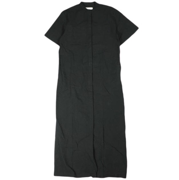 Demi-Luxe BEAMS デミルクス ビームス 22SS サッカーダブルコードワンピース 64-26-0022-594 38 ブラック シアサッカー シャツ ロング トップス g25895