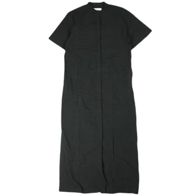 Demi-Luxe BEAMS デミルクス ビームス 22SS サッカーダブルコードワンピース 64-26-0022-594 38 ブラック シアサッカー シャツ ロング トップス g25895