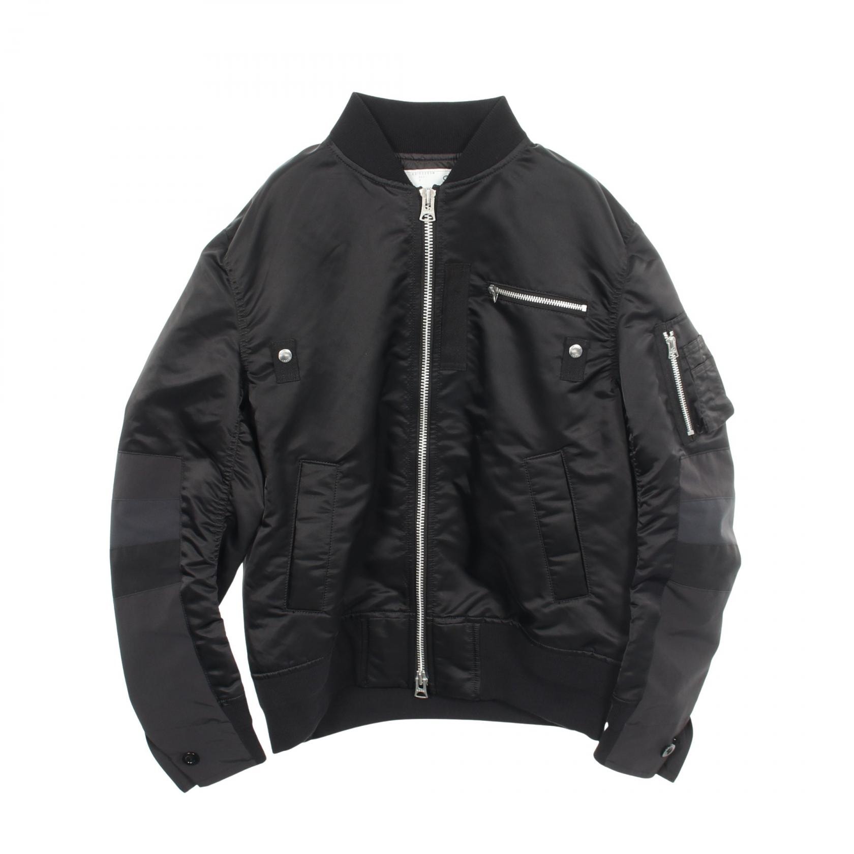 サカイ Sacai 切替 ナイロンジャケット ブルゾン 衣料品 アウター ナイロン メンズ ブラック系 23-03260M 【中古】