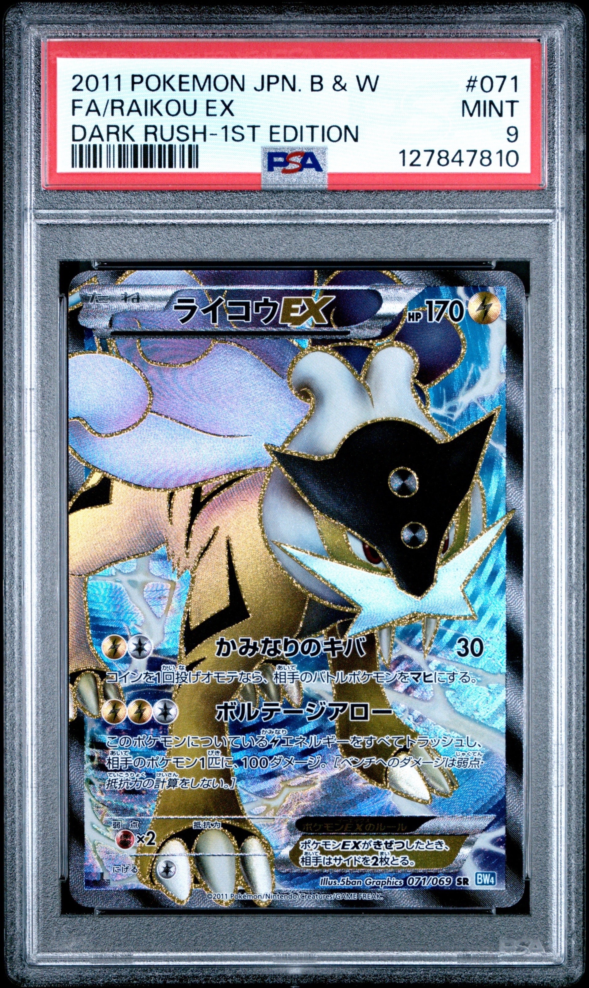 ポケモンカード　ライコウEX SR 1ed ライコウEX SR :1ED [BW4 071/069](拡張パック「ダークラッシュ」)の