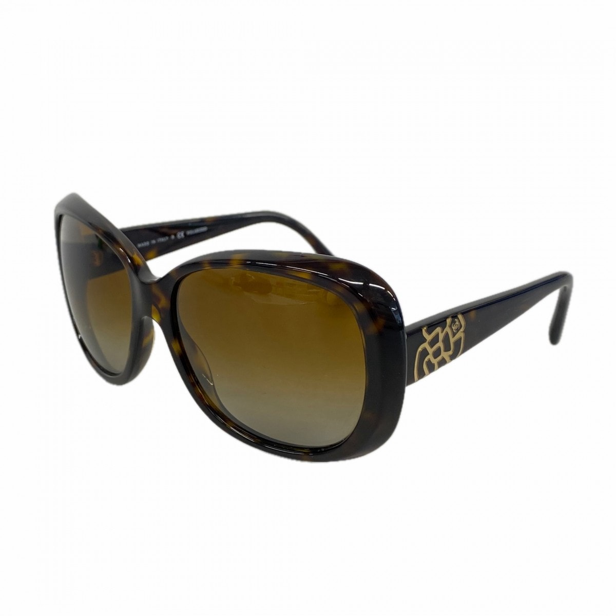 【6db1417】シャネル サングラス 5248 プラスチック ダークブラウン シャンパンゴールド金具【中古】レディース