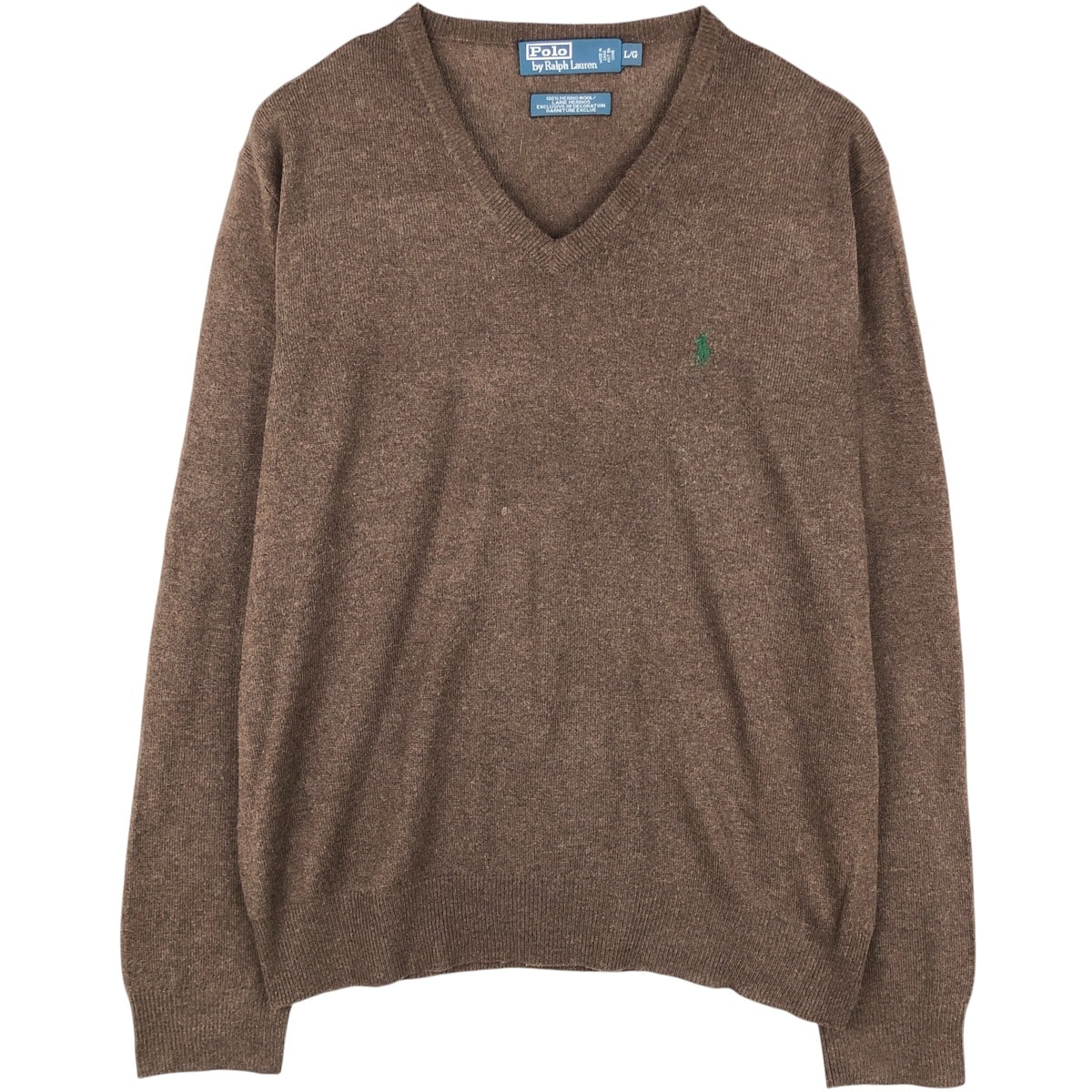 古着 ラルフローレン Ralph Lauren POLO by Ralph Lauren Vネック メリノウールニットセーター メンズL相当/eaa604688