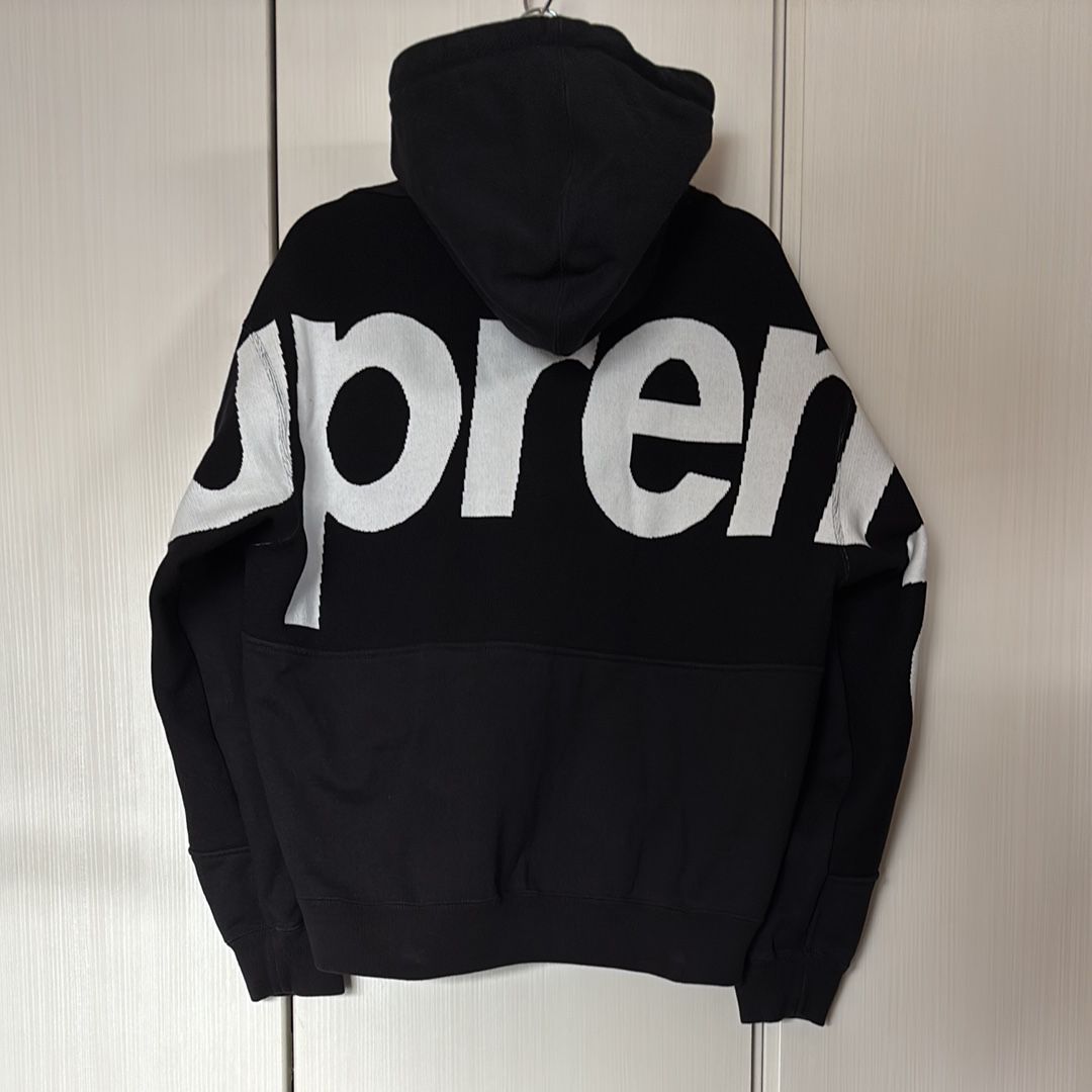 Supreme Big Logo Jacquard Hooded Sweatshirt "Black"