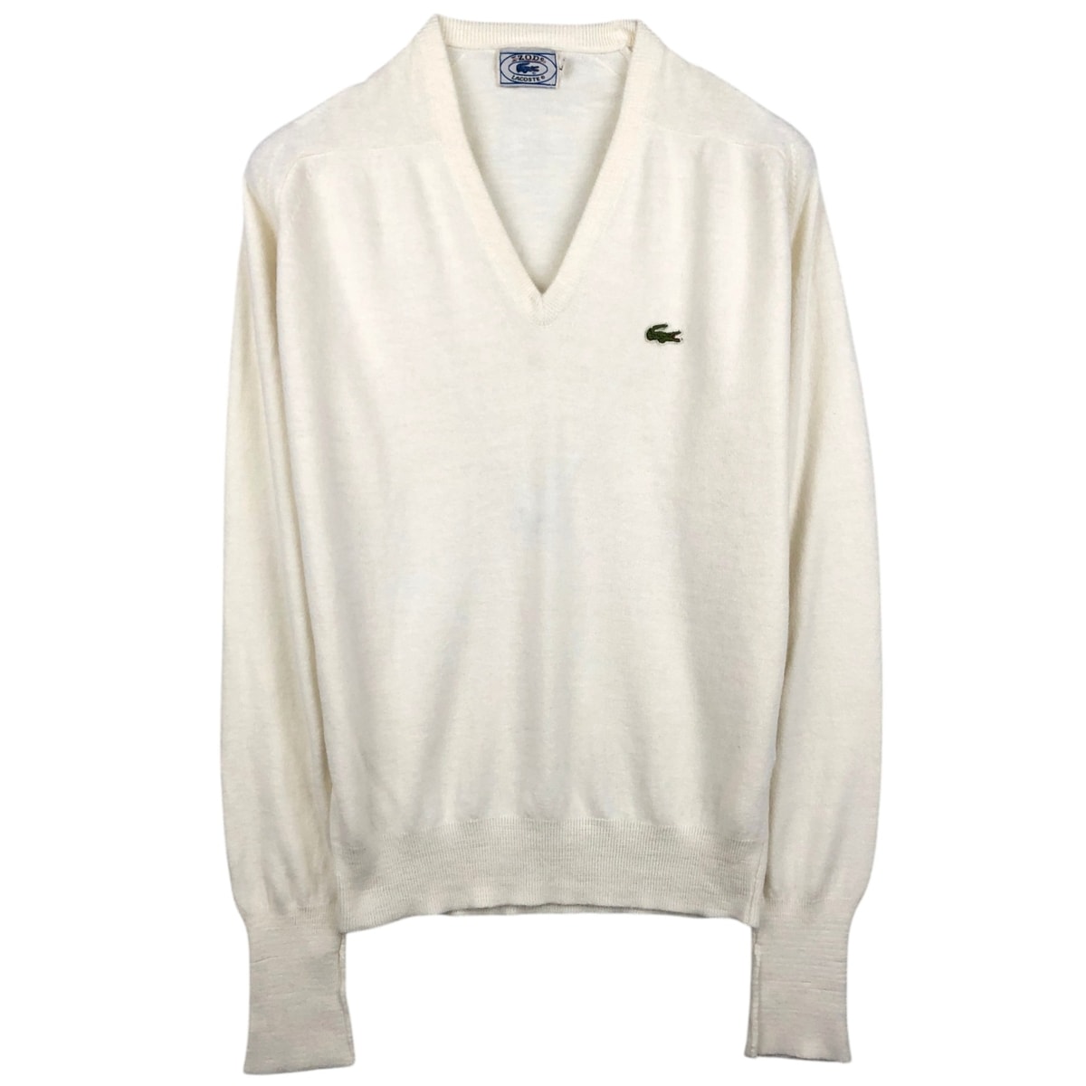 古着 70年代 ラコステ LACOSTE IZOD Vネック ニットセーター メンズL相当 ヴィンテージ/eaa654402