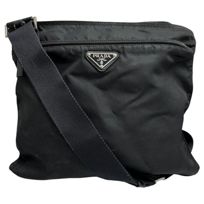 PRADA プラダ テスート 三角ロゴ ブラック シルバー金具 ナイロン ショルダーバッグ S1-00091 【中古】