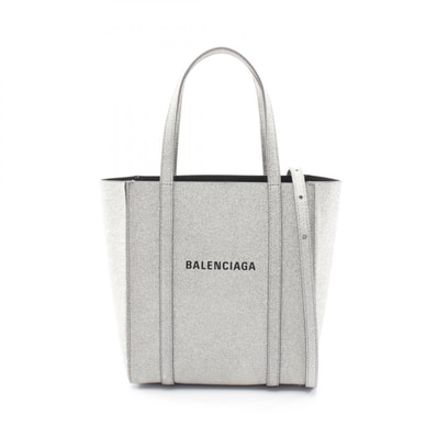 バレンシアガ BALENCIAGA EVERYDAY XXS エブリデイ 2WAY トートバッグ バッグ レザー レディース シルバー系 【中古】