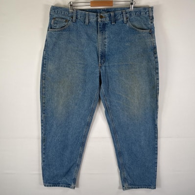 古着 カーハート Carhartt デニムパンツ ワーク 5ポケット テーパード ジーンズ ジーパン 色落ち w44 L30 ブルー メンズ