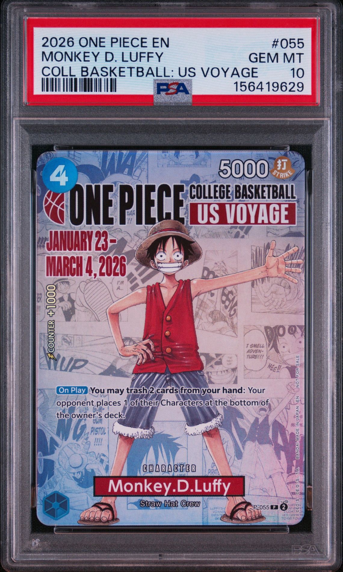 PSA10】モンキー・D・ルフィ：P (開封済) [P-055]【英語版