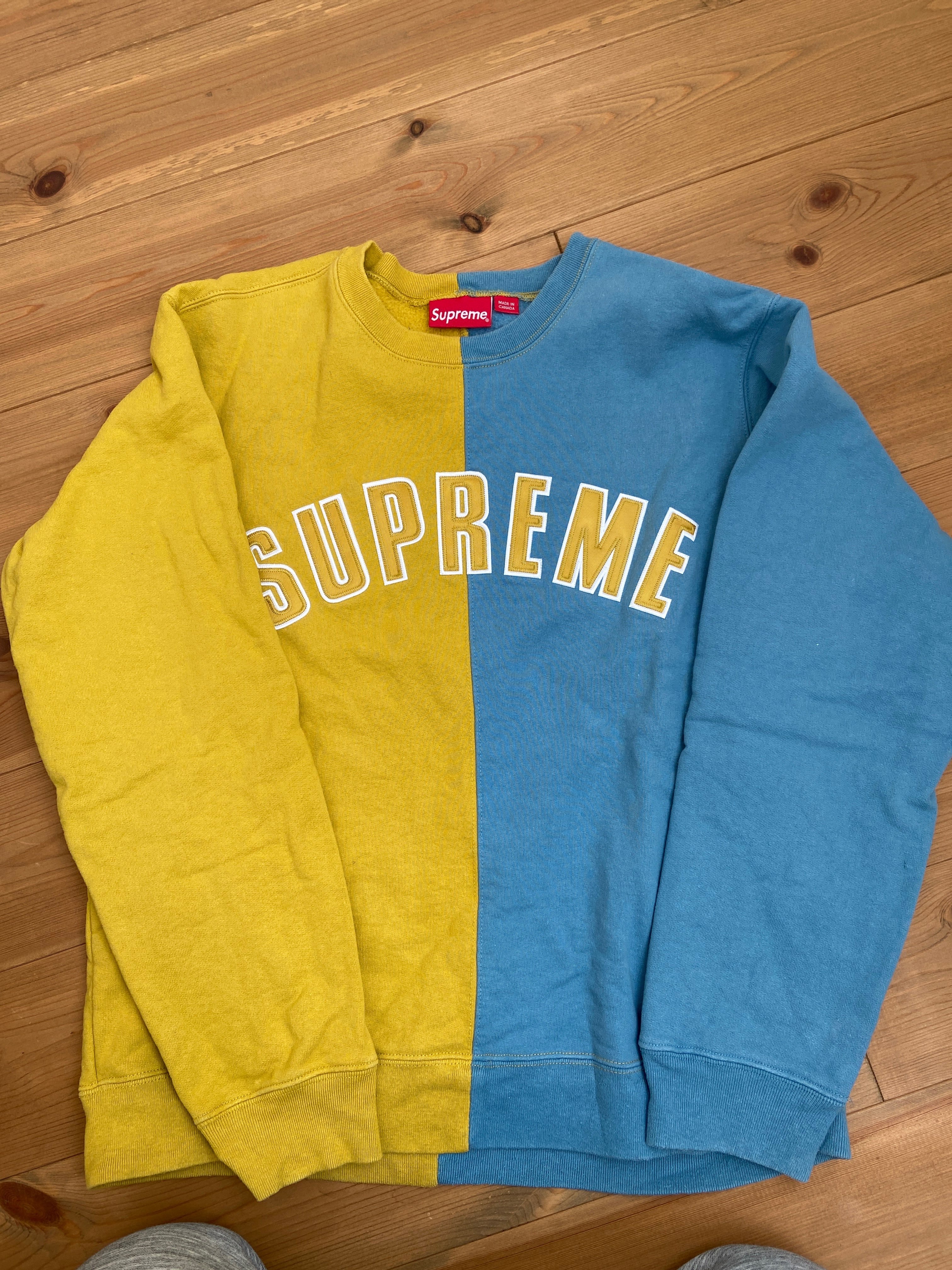 Supreme Split Crewneck Sweatshirt "Yellow"