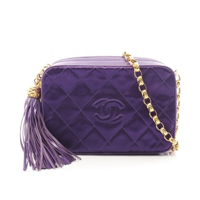 シャネル CHANEL マトラッセ ショルダーバッグ バッグ ファブリック レディース パープル系 【中古】