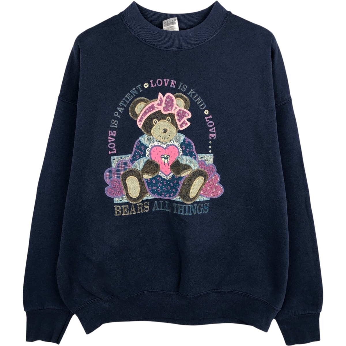 古着 90年代 フルーツオブザルーム FRUIT OF THE LOOM テディベア柄 プリントスウェットシャツ トレーナー レディースL相当 ヴィンテージ/eaa621156